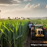 Home 17 에스와티니의 주요 수출품 - **Prompt 1: The Golden Harvest of Eswatini's Sugar**
"A vibrant, wide-angle shot of a vast sugar...