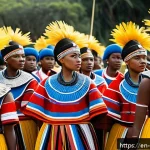 Home 23 에스와티니 왕실과 정치 구조 - A vibrant scene capturing the Umhlanga Reed Dance ceremony in Eswatini, featuring hundreds of young ...